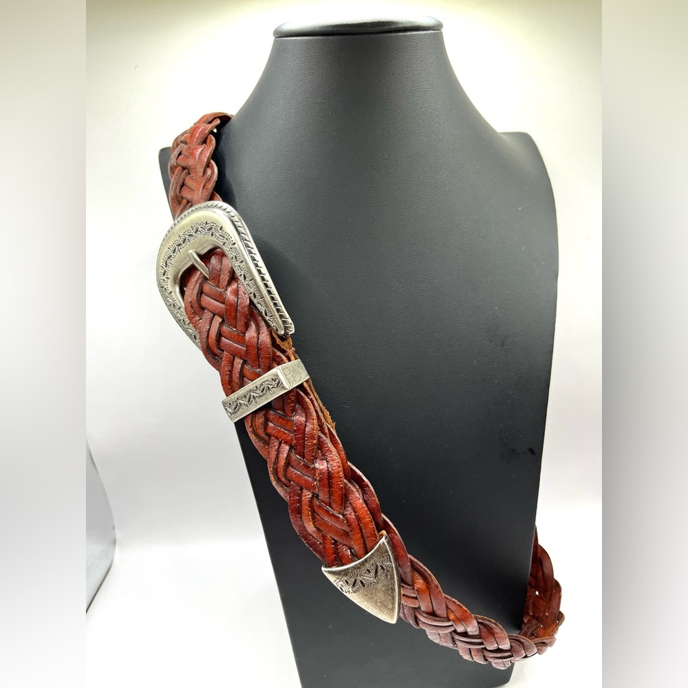 Levi's Braided Leather Belt with Silver Buckle